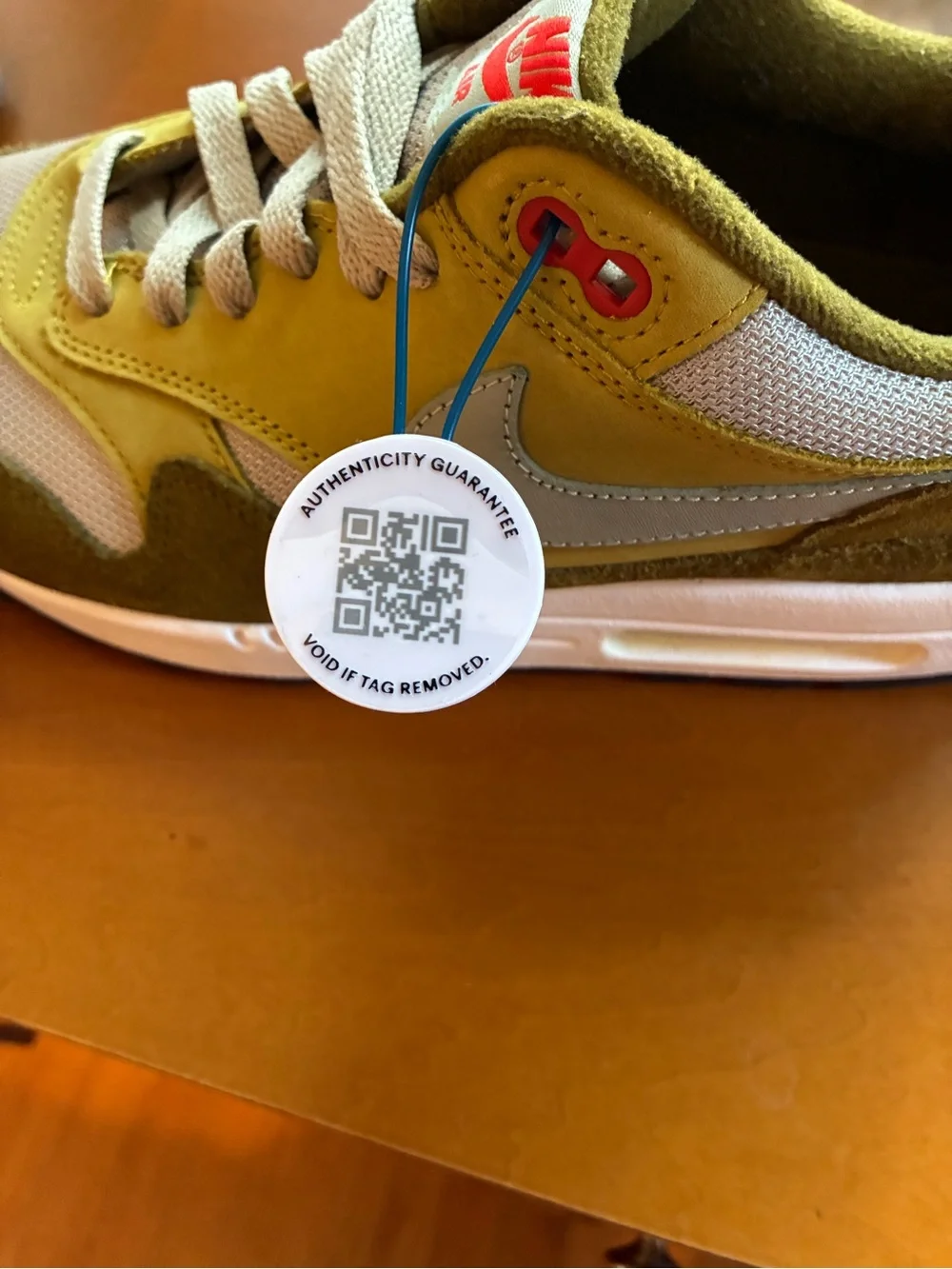 Nike Olive Air Max 1 Premium Retro Olive Curry Pack Sneakers 9.5M